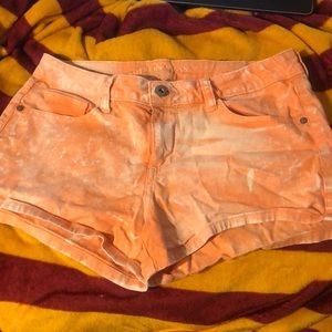 Orange tie dye shorts
